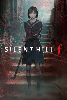Silent Hill f promotional artwork showing Ebisugaoka overgrown with crimson fungus